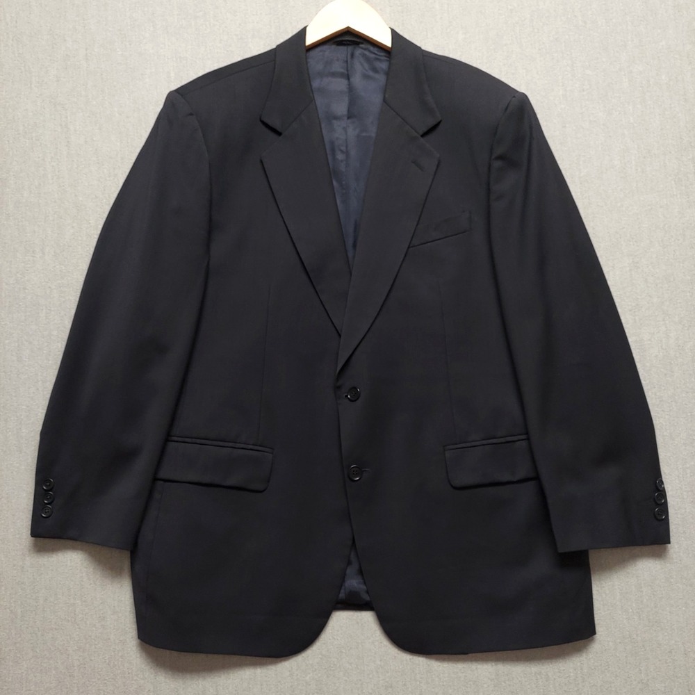 Loro Piana Wool Blazer Mens 44R Black Super 90s Italian Tailored Classic ~Flaws